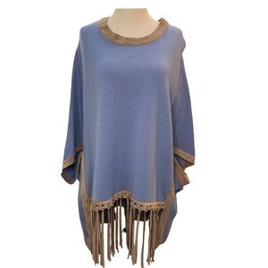 Tyler Boe Fringed Knit Poncho